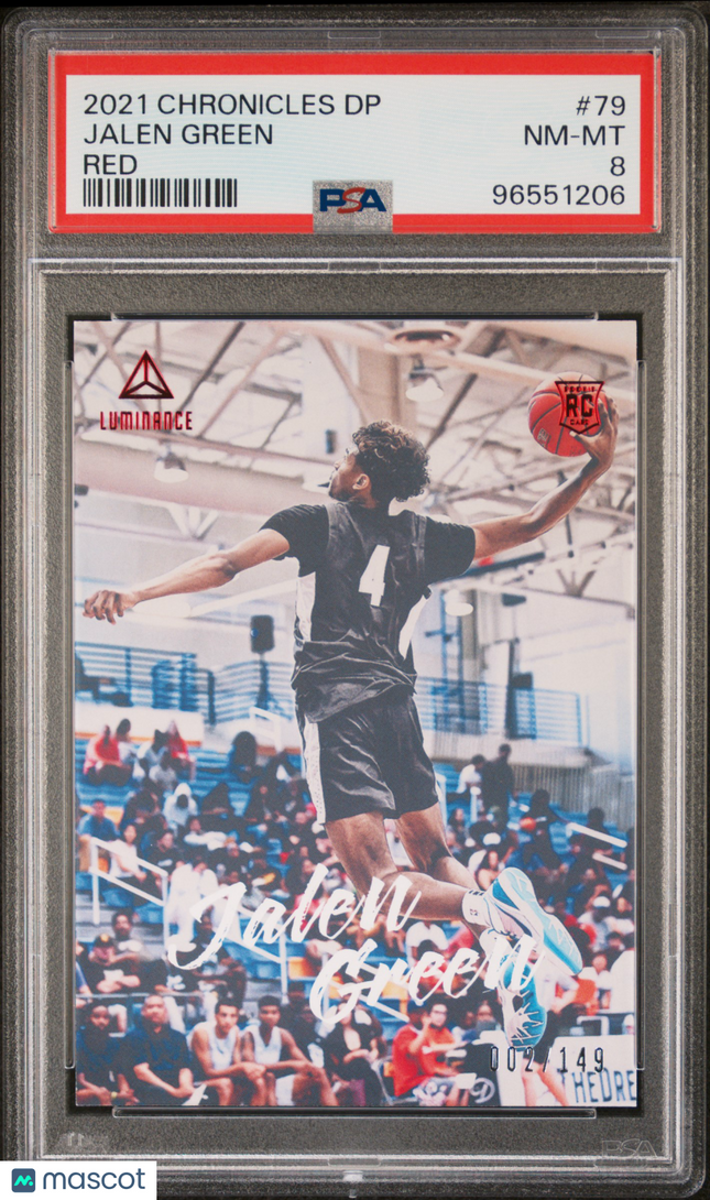 2021 Panini Chronicles Draft Picks Jalen Green #79 Red 002/149 PSA 8