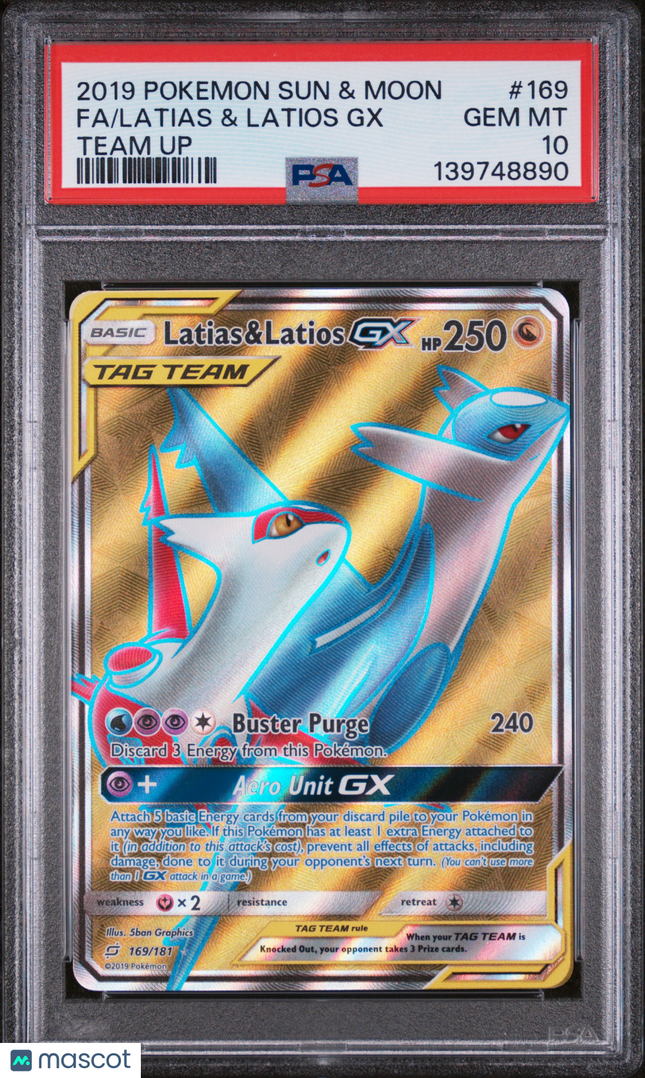 2019 Pokemon Sun & Moon Team Up Latias & Latios GX Fa Team Up PSA 10 #169