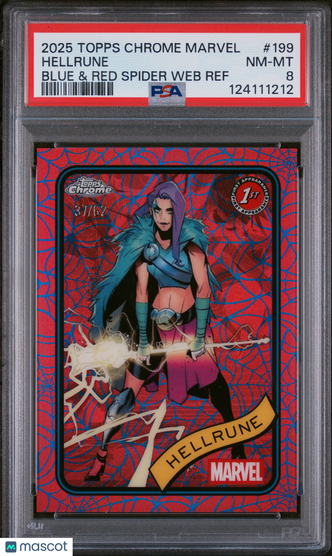2025 Topps Chrome Marvel Hellrune #199 PSA 8