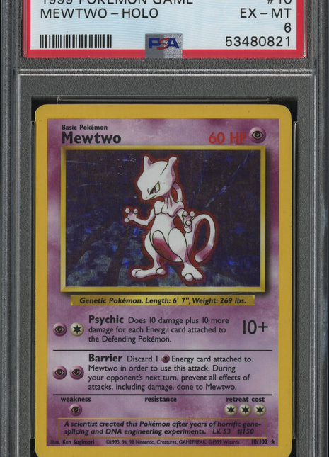 1999 Pokemon Game Mewtwo PSA 6 #10