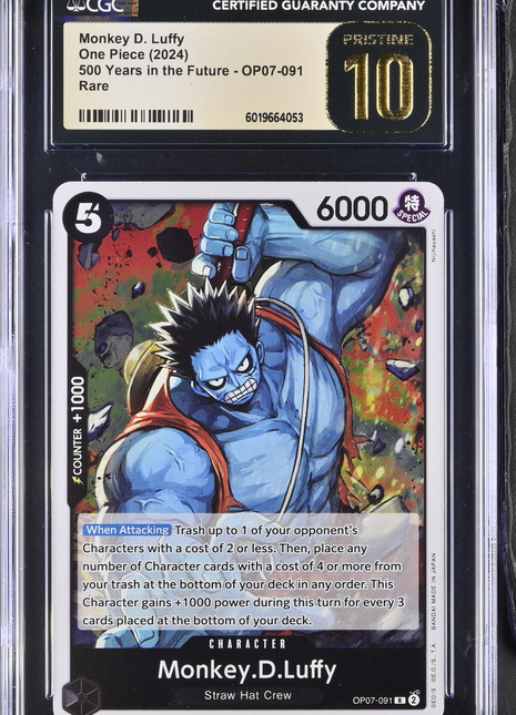2024 One Piece 500 Years In The Future Monkey D. Luffy CGC 10 #OP07-091