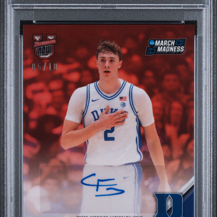 2025 Bowman U Now March Madness Cooper Flagg #2A Auto Red 05/10 PSA 9