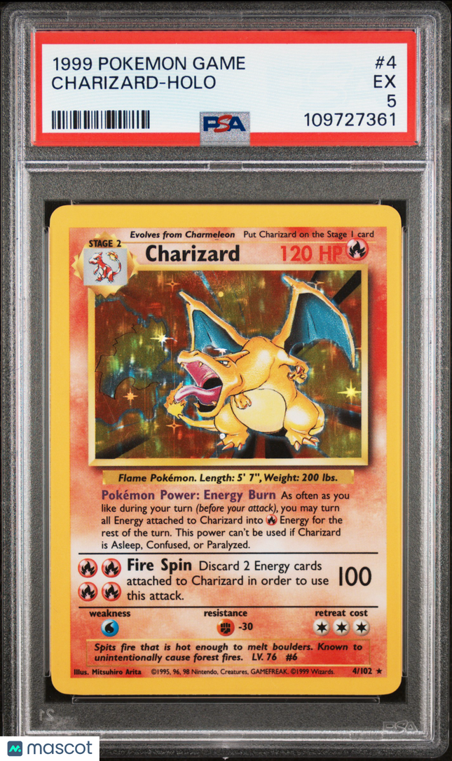 1999 Pokemon Game Charizard PSA 5 #4