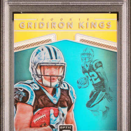 2017 Optic Rookie Gridiron Kings Christian Mccaffrey #10 Gridiron Gold PSA 9 /10
