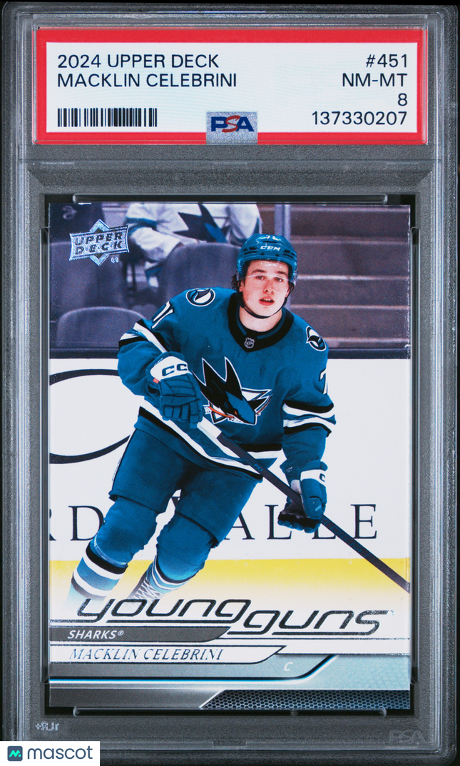 2024 Upper Deck Macklin Celebrini #451 PSA 8