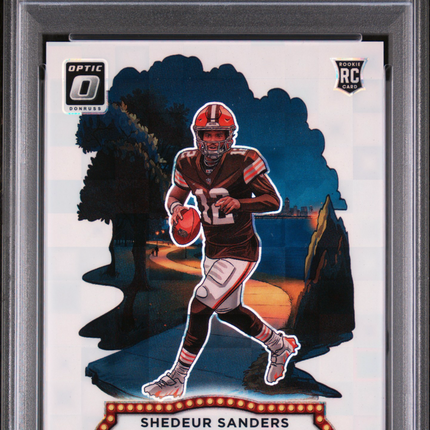 2025 Panini Donruss Optic Uptown Shedeur Sanders #18 White Pandora /25 PSA 8