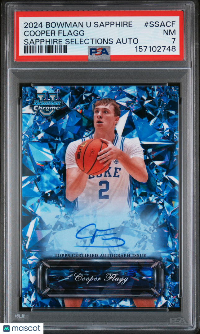 2024 Bowman University Chrome Sapphire Selections Cooper Flagg #SSACF PSA 7 Auto