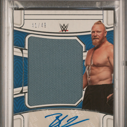 2022 Panini Chronicles WWE National Treasures Brock Lesnar /49 PSA 10 Auto