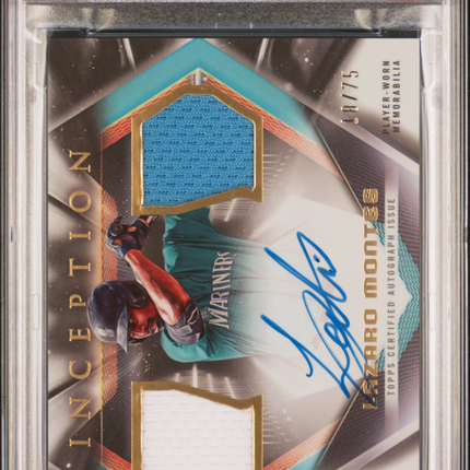2023 Bowman Inception Dual Relics Lazaro Montes #IADRLM 18/75 PSA 9 Auto