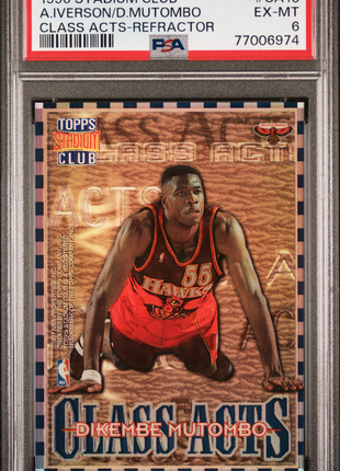 1996 Stadium Club Class Acts D. Mutombo A. Iverson #CA10 Refractor PSA 6