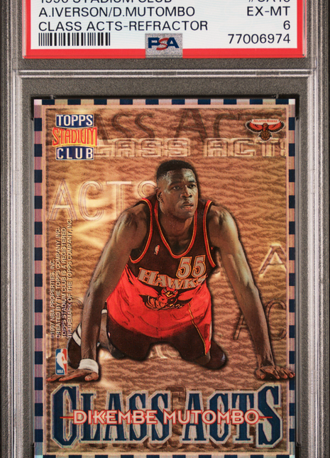 1996 Stadium Club Class Acts D. Mutombo A. Iverson #CA10 Refractor PSA 6