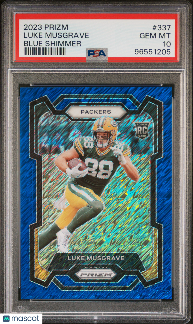 2023 Panini Prizm Luke Musgrave #337 Blue Shimmer PSA 10 /25