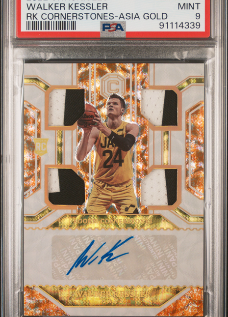 2022 Panini Rc Cornerstones Walker Kessler #RCSWKK PSA 9 Patch Auto Gold /5