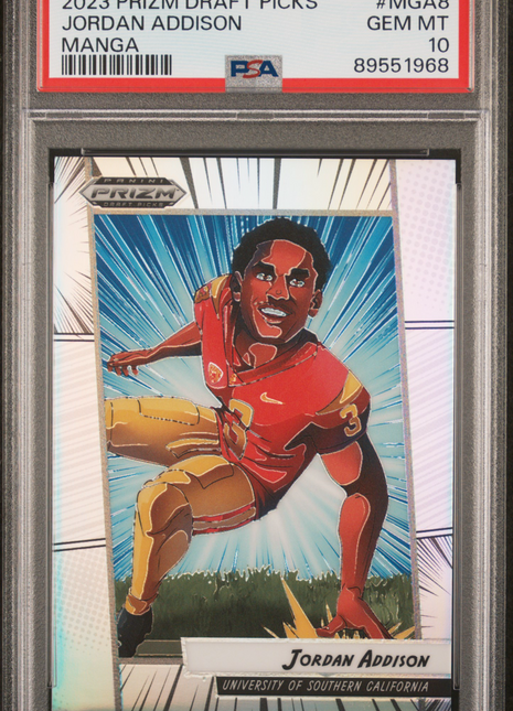 2023 Panini Prizm Draft Picks Manga Jordan Addison #MGA8 PSA 10