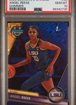 2023 Bowman University Chrome Angel Reese #49 Shimmer PSA 10