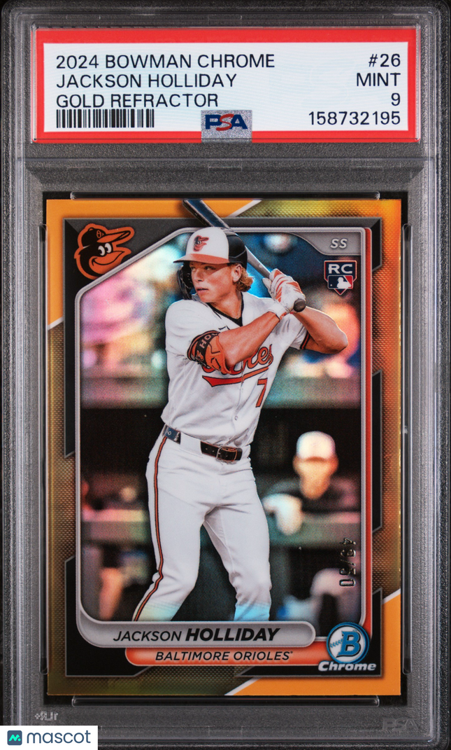 2024 Bowman Chrome Jackson Holliday #26 Gold Refractor /50 PSA 9