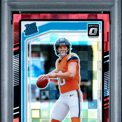 2024 Panini Donruss Bo Nix #369 Optic Preview Red Pandora PSA 10