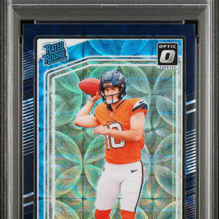 2024 Panini Donruss Optic Bo Nix #209 Purple Scope PSA 10