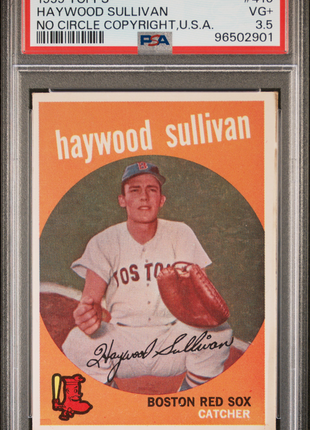 1959 Topps Haywood Sullivan #416 No Circle Copyright,U. S. A. PSA 3.5
