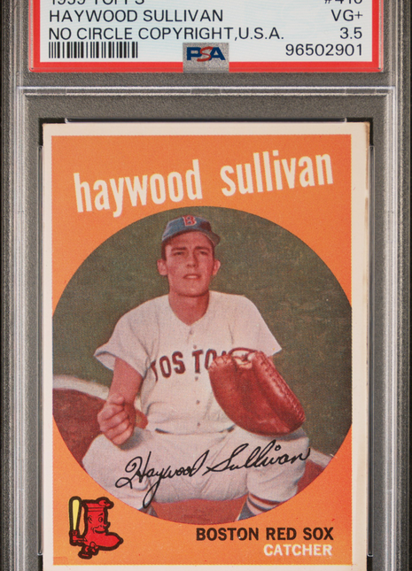 1959 Topps Haywood Sullivan #416 No Circle Copyright,U. S. A. PSA 3.5
