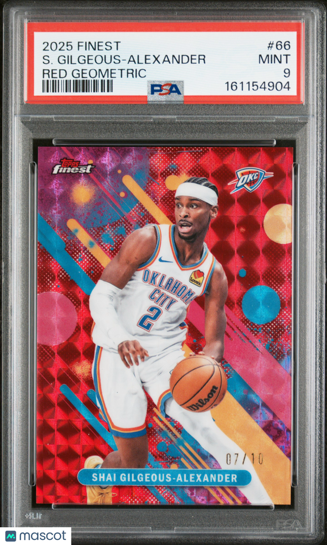 2025 Topps Finest Shai Gilgeous-Alexander #66 Red Geometric 07/10 PSA 9