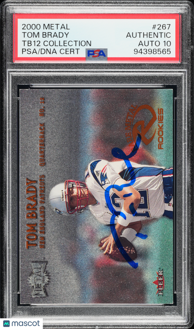 2000 Metal Tom Brady #267 Tb12 Collection PSA A Auto 10