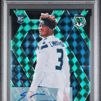 2025 Panini Mosaic Nick Emmanwori #321 Black Green Choice /25 PSA 10 Auto 9