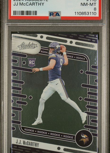2024 Panini Absolute JJ Mccarthy #110 PSA 8