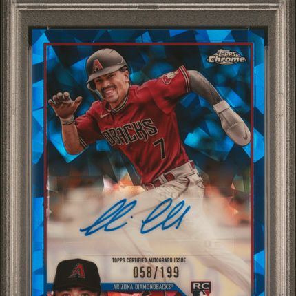 2023 Topps Chrome Update Sapphire Corbin Carroll #CC 058/199 PSA 9 Auto 10