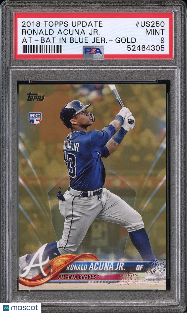 2018 Topps Update Ronald Acuna JR. #US250 Gold PSA 9 /2018