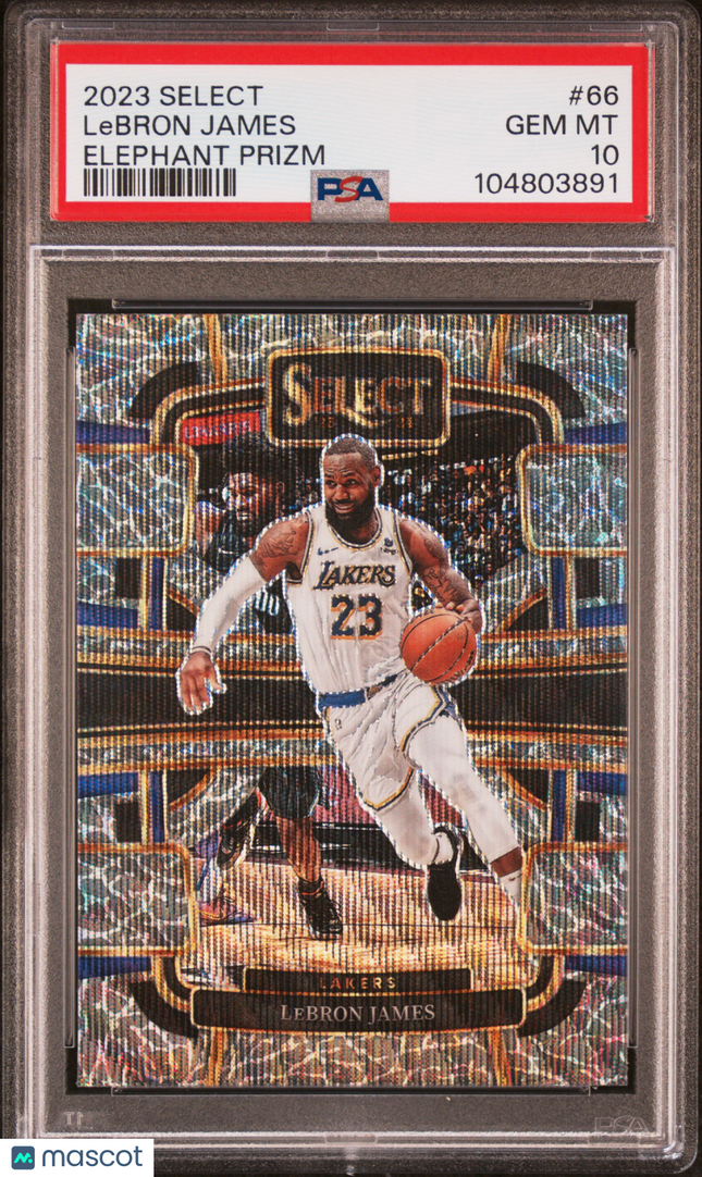 2023 Panini Select LeBron James #66 Elephant Prizm PSA 10