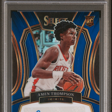 2023 Panini Select Rookie Signatures Amen Thompson #RSAMN Blue Prizm PSA 9 /49