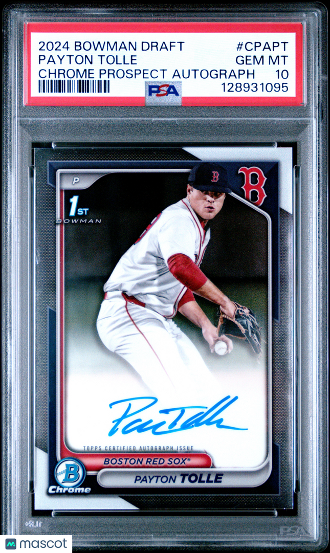 2024 Bowman Draft Chrome Prospect Autographs Payton Tolle #CPAPT PSA 10 Auto