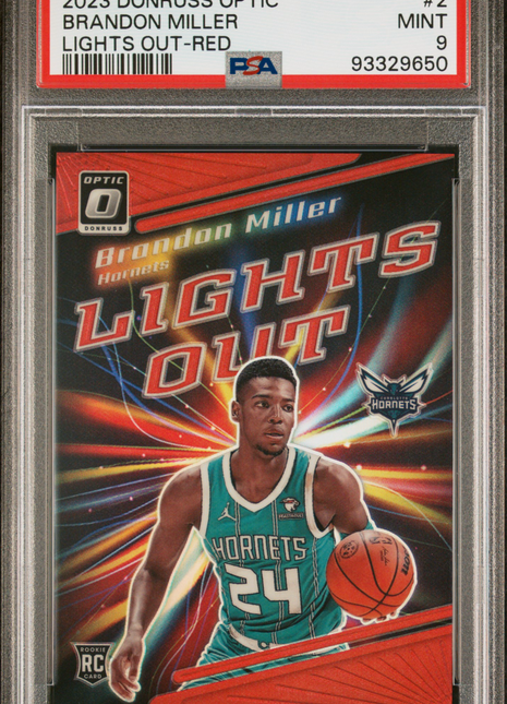 2023 Panini Donruss Optic Lights Out Brandon Miller #2 Red PSA 9