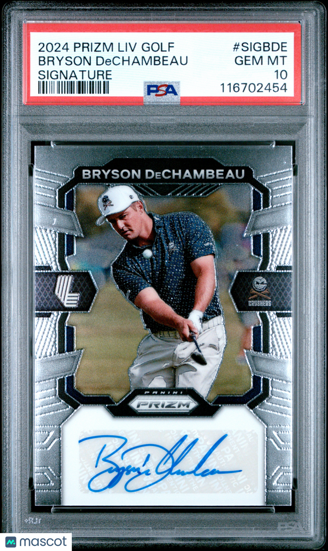 2024 Panini Prizm LIV Golf Signatures Bryson Dechambeau #SIGBDE PSA 10 auto