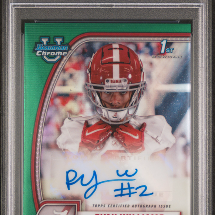 2024 Bowman University Chrome Auto Ryan Williams #PARWI Green Ref PSA 9 /99