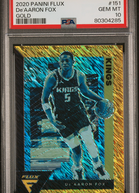 2020 Panini Flux De'aaron Fox #151 Gold PSA 10