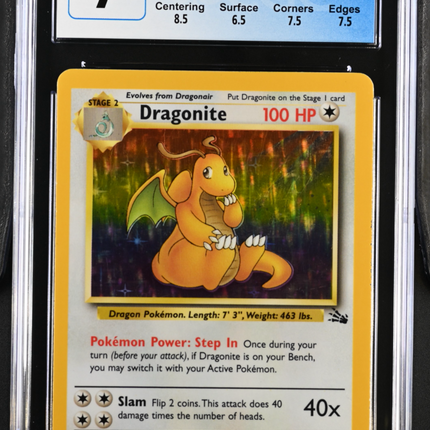 1999 Pokemon Fossil Dragonite CGC 7 #4/62