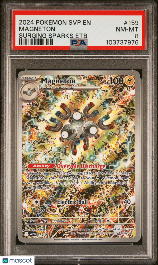 2024 Pokemon SVP EN-SV Black Star Promo Magneton Surging Sparks Etb PSA 8 #159
