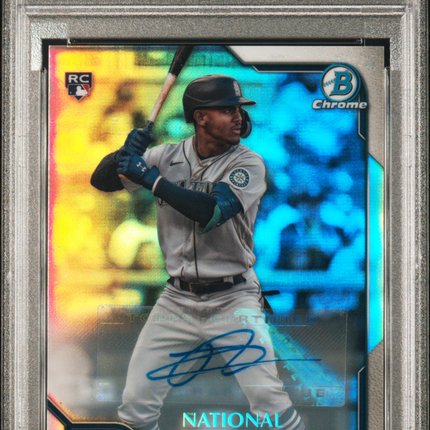 2022 Bowman Chrome Nscc Wrapper Redemption Julio Rodriguez /50 PSA 9 Auto