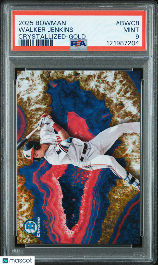 2025 Bowman Crystallized Walker Jenkins #BWC8 Gold 05/90 PSA 9