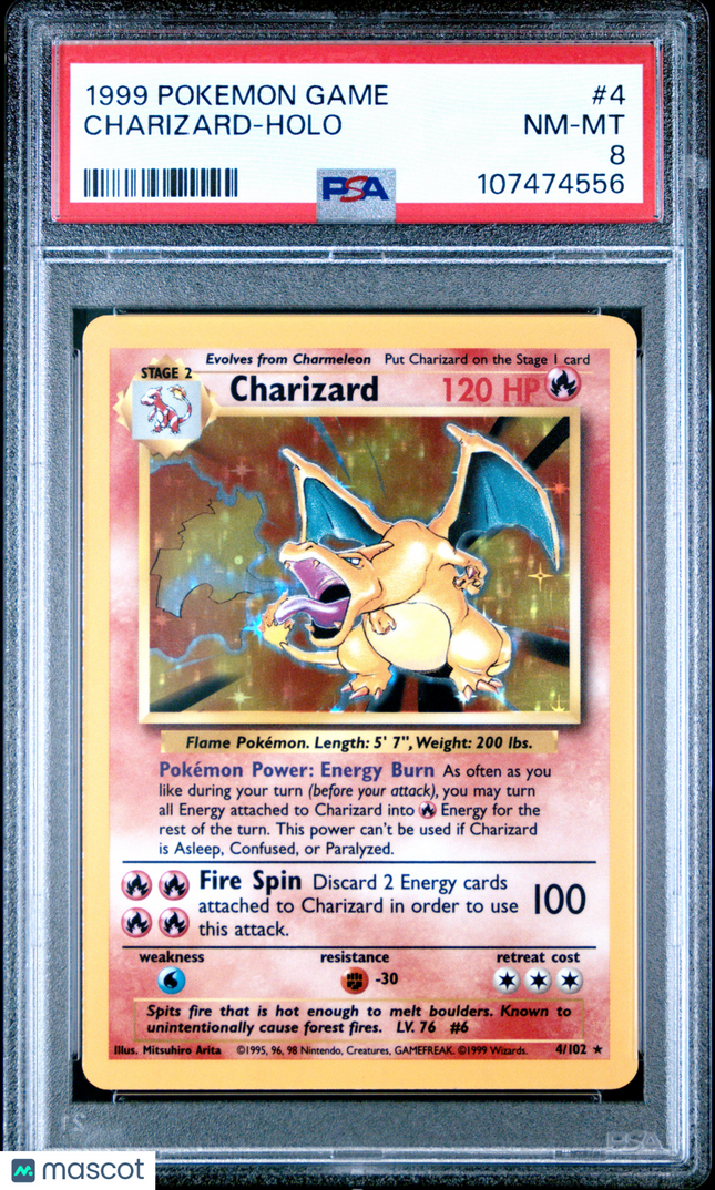 1999 Pokemon Game Charizard PSA 8 #4