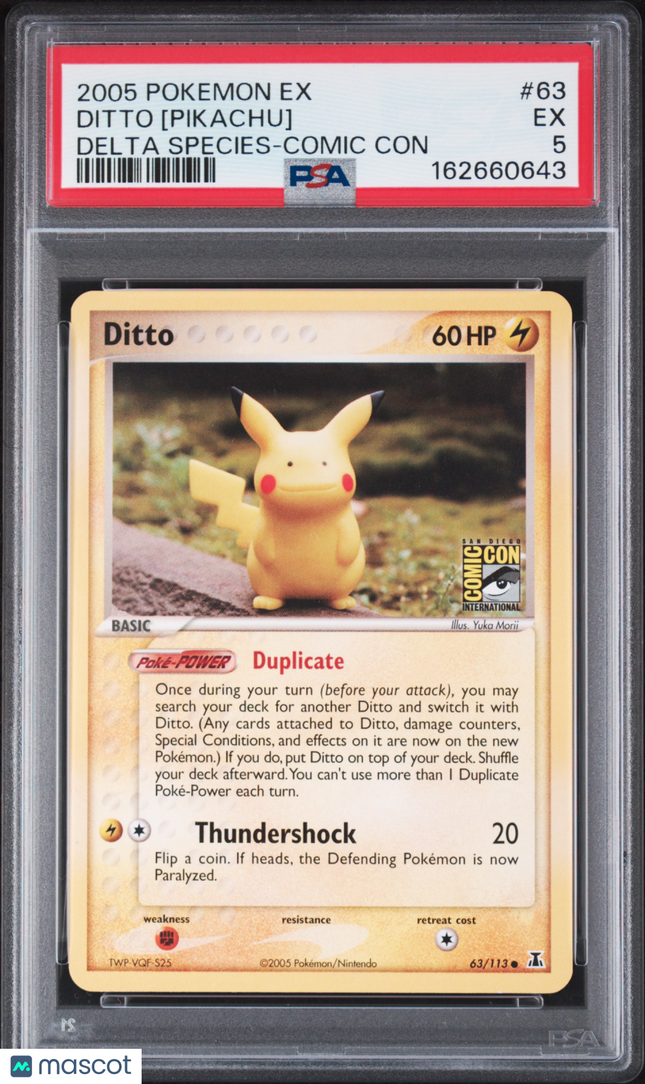2005 Pokemon EX Delta Species Ditto [Pikachu] Delta Species-Comic Con PSA 5 #63