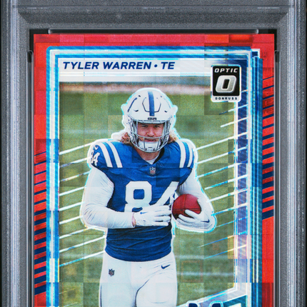 2025 Panini Donruss Tyler Warren #337 Optic Preview Red Pandora PSA 10