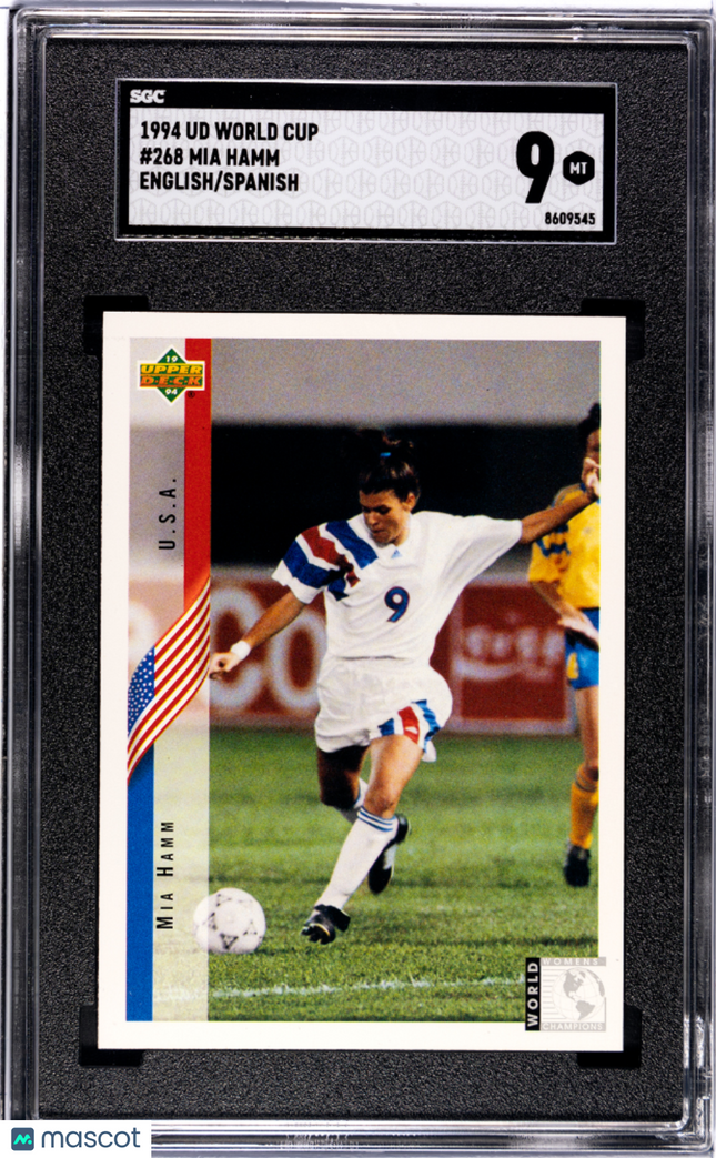 1994 Upper Deck World Cup Mia Hamm #268 English Spanish SGC 9
