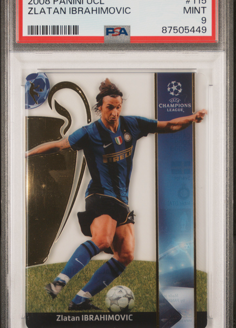 2008-09 Panini UEFA Official Trading Cards Zlatan Ibrahimovic #115 PSA 9