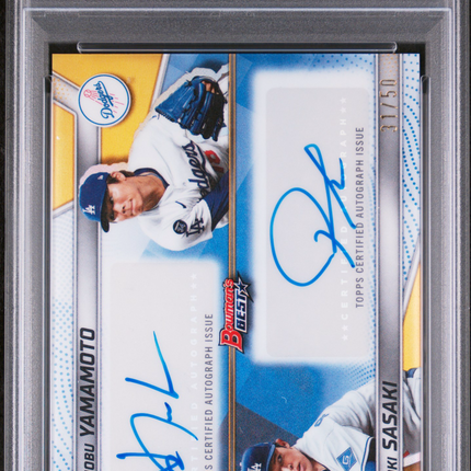 2025 Bowman's Best Yoshinobu Yamamoto Roki Sasaki Gold Ref /50 PSA 10 Auto 10