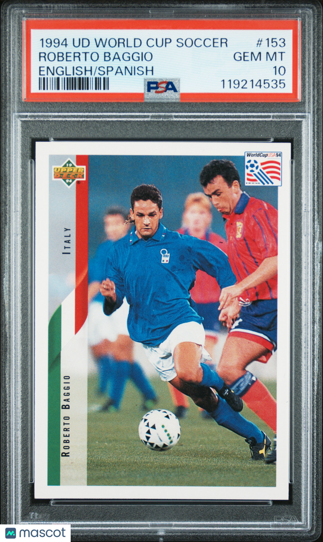 1994 Upper Deck World Cup Soccer Roberto Baggio #153 English Spanish PSA 10