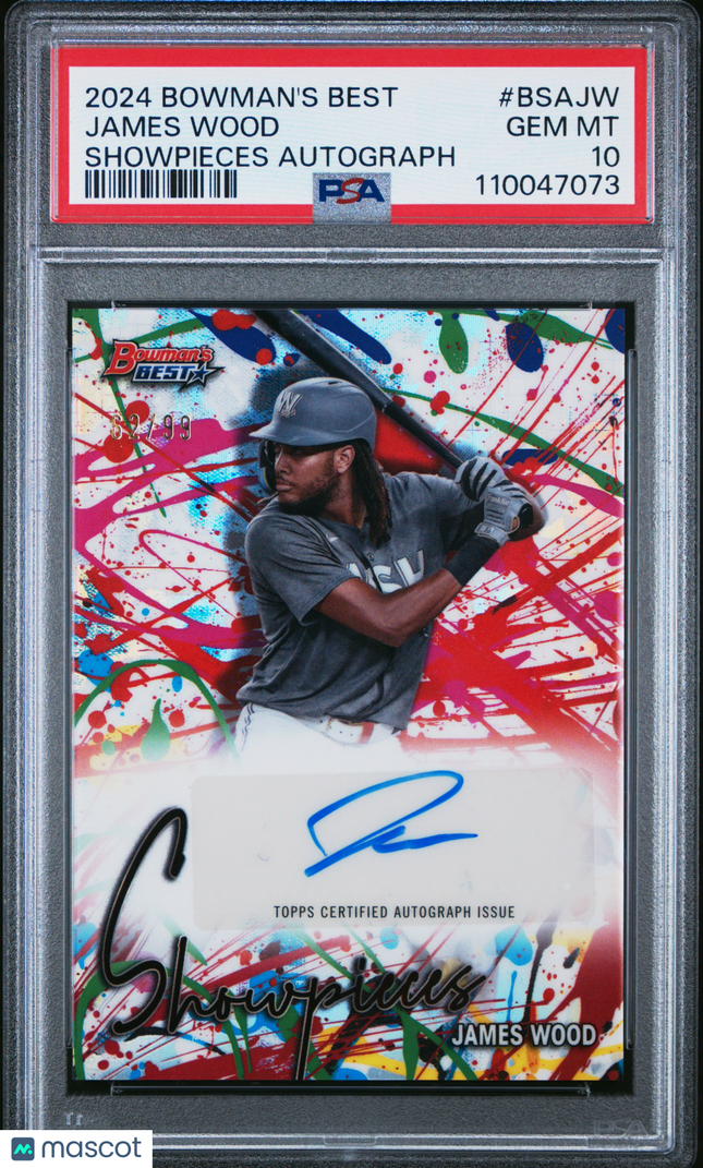 2024 Bowman's Best Bowman Showpieces Autographs James Wood #BSAJW PSA 10
