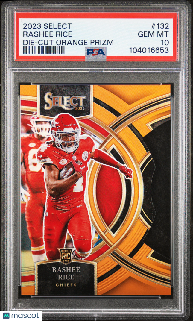 2023 Panini Select Rashee Rice #132 Die Cut Orange Prizm PSA 10 /399